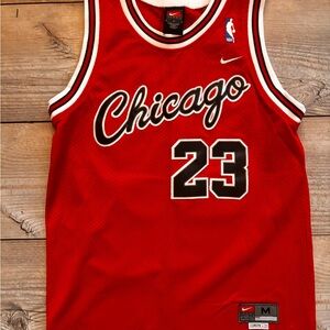 Vintage Nike  Chicago Bulls Michael Jorda• Red Script • Size Medium • Length +2
